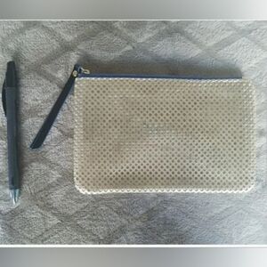 Metallic gold clutch